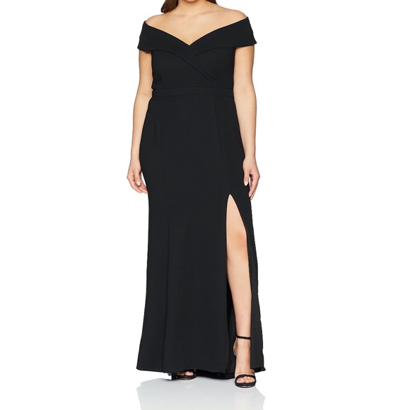 Xscape Dresses & Skirts - Xscape Off The Shoulder Slit Gown